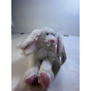 Greenbrier Small Stuffed/Plush Bunny White/Pink 8”